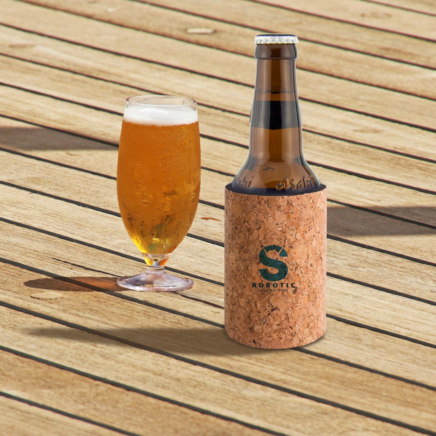 Cork Stubby Holder with Base