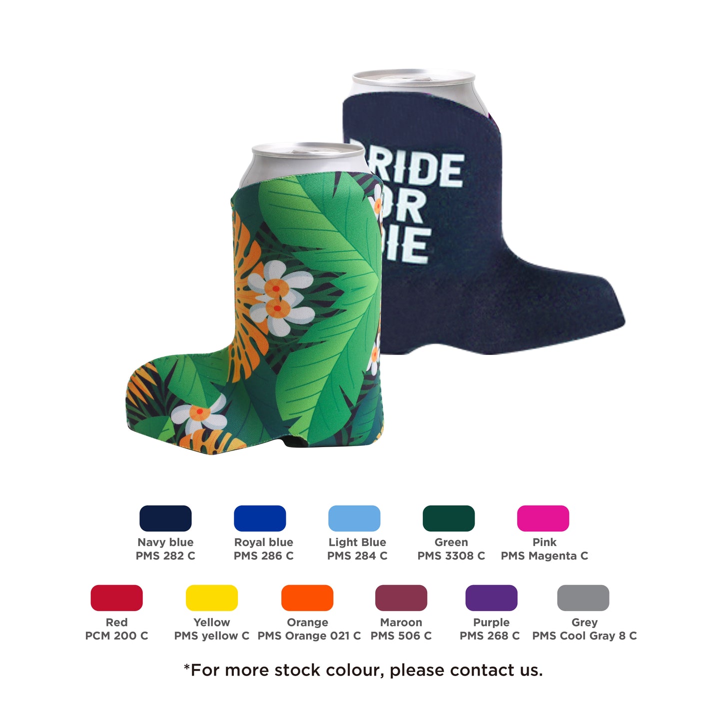 Boot Shape Stubby Holder - Screen Printed